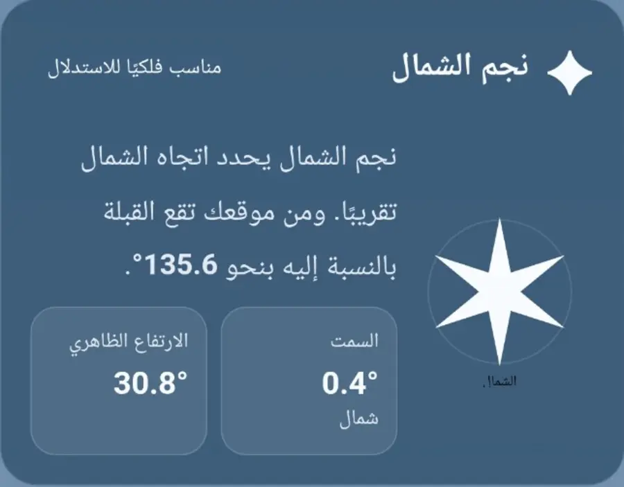 نجم الشمال والاستدلال الفلكي